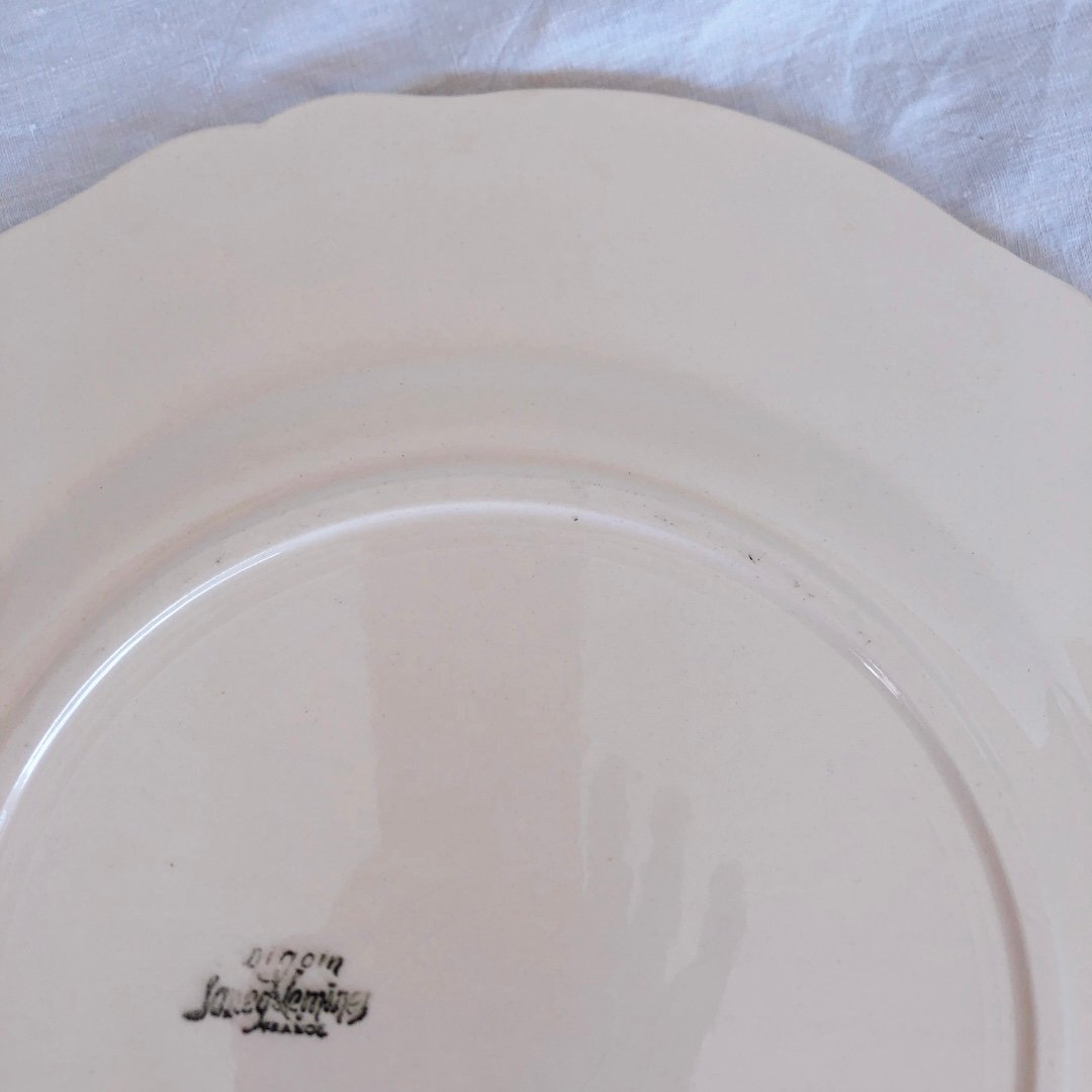 ディゴワン＆サルグミンヌ 花リム 大皿 34㎝ フランスアンティーク食器