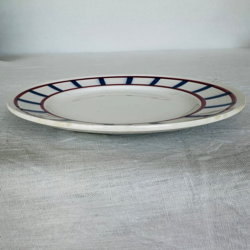 ムーランデルー バスク柄デザートプレート フランスアンティーク食器