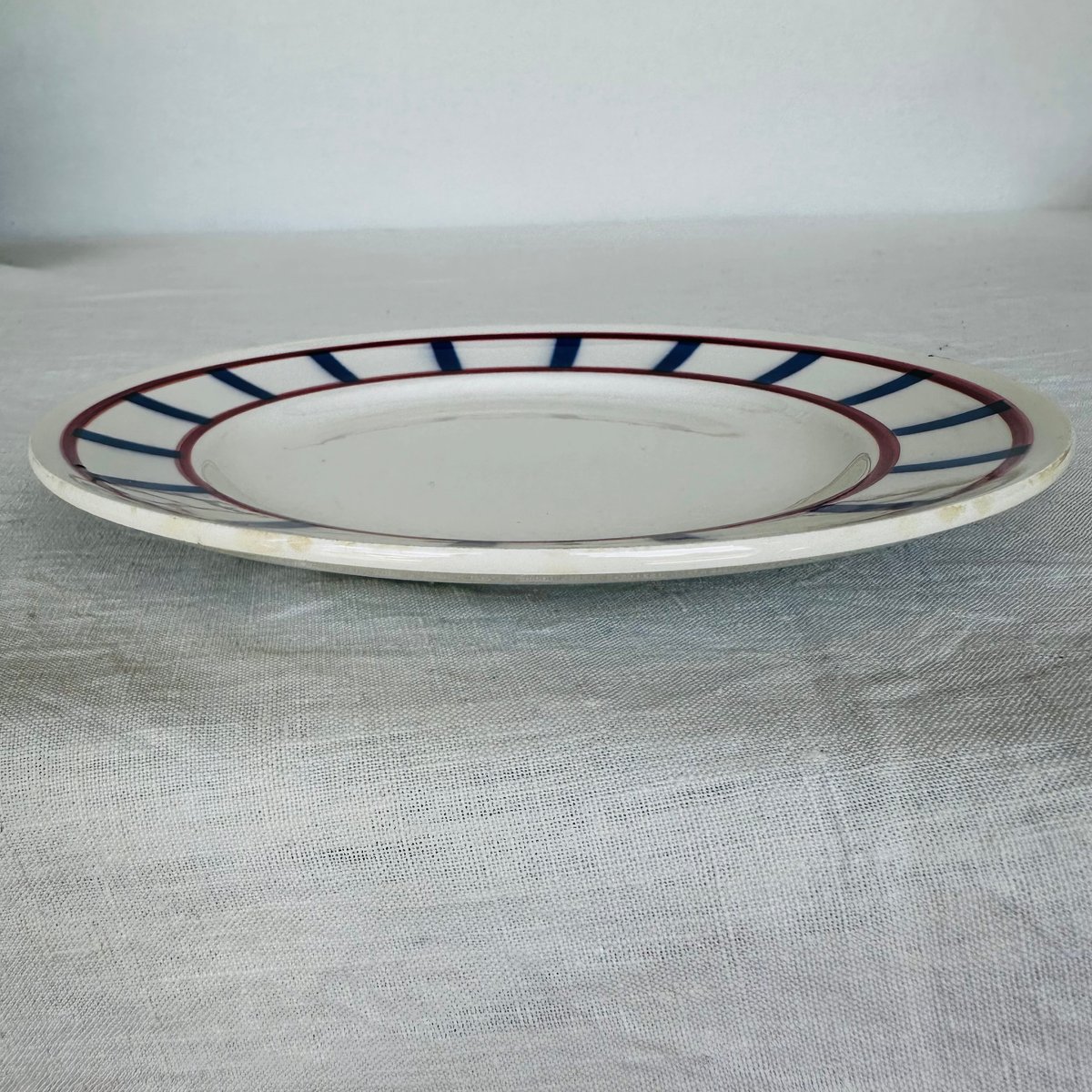 美品　ムーランデルー バスク柄平皿/ディナープレートC フランスアンティーク食器 美品 ムーランデルー バスク柄平皿/ディナープレートC フランス