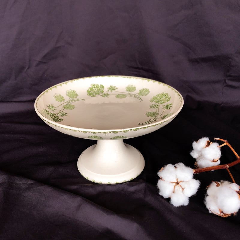 UCサルグミンヌ　ゼラニウム　コンポティエコンポート皿　フランスアンティーク食器 UCサルグミンヌ ゼラニウム コンポティエ コンポート皿 フランス