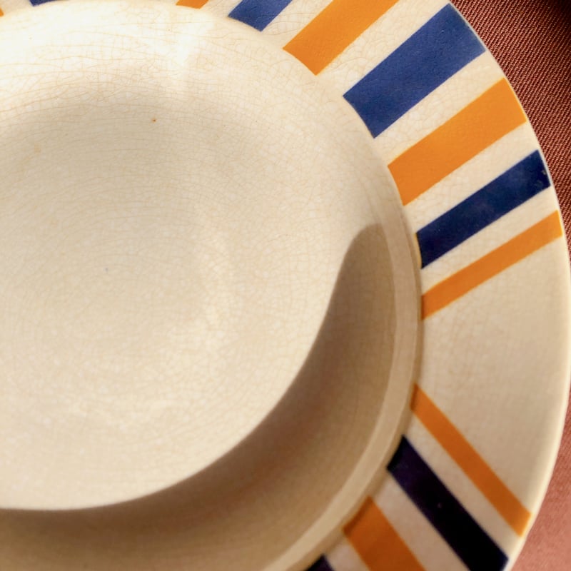 HBCM バスク柄スーププレートA フランスアンティーク食器 バスク