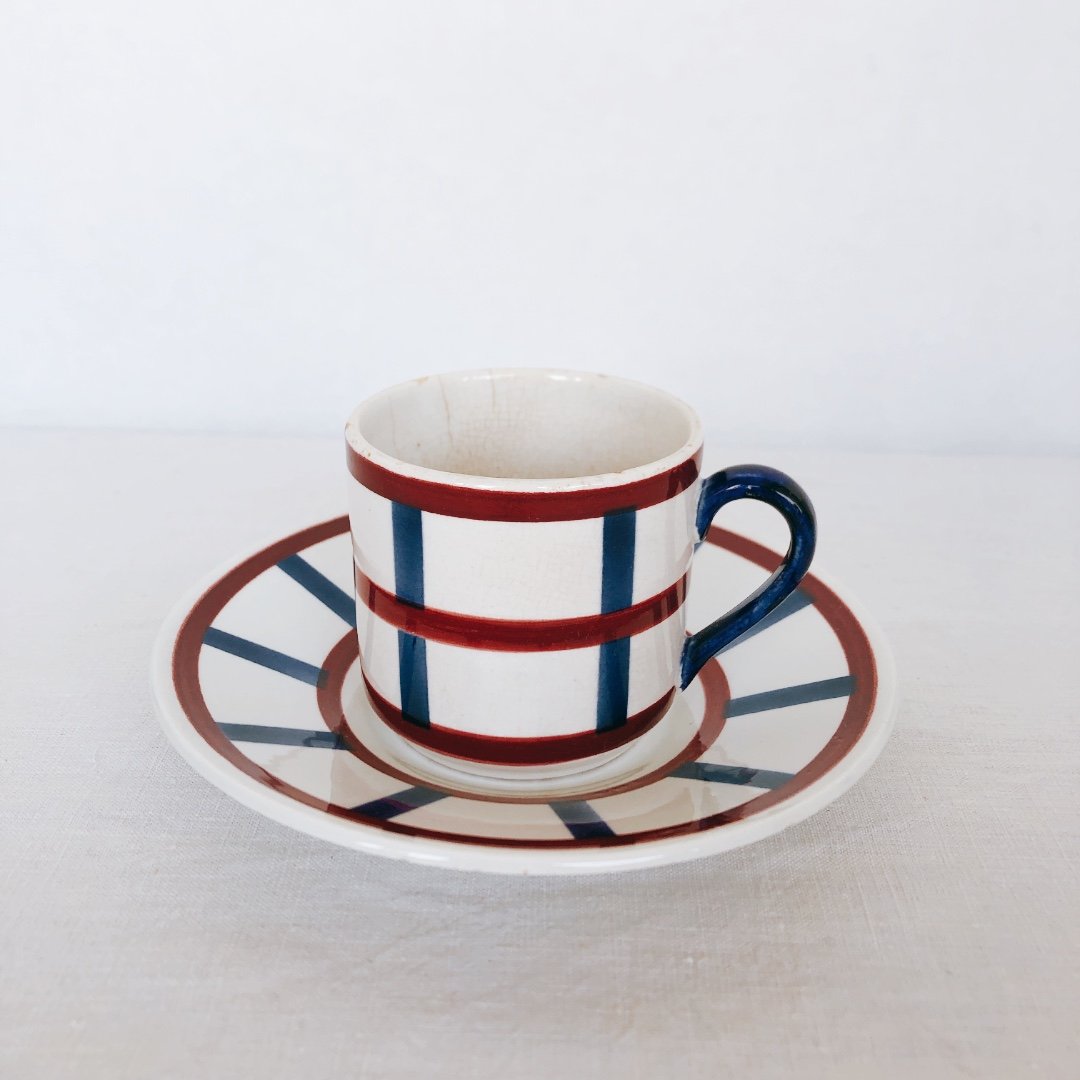 HBCM Béarn クレイユエモントロー バスク柄 陶器キャニスター蓋無し