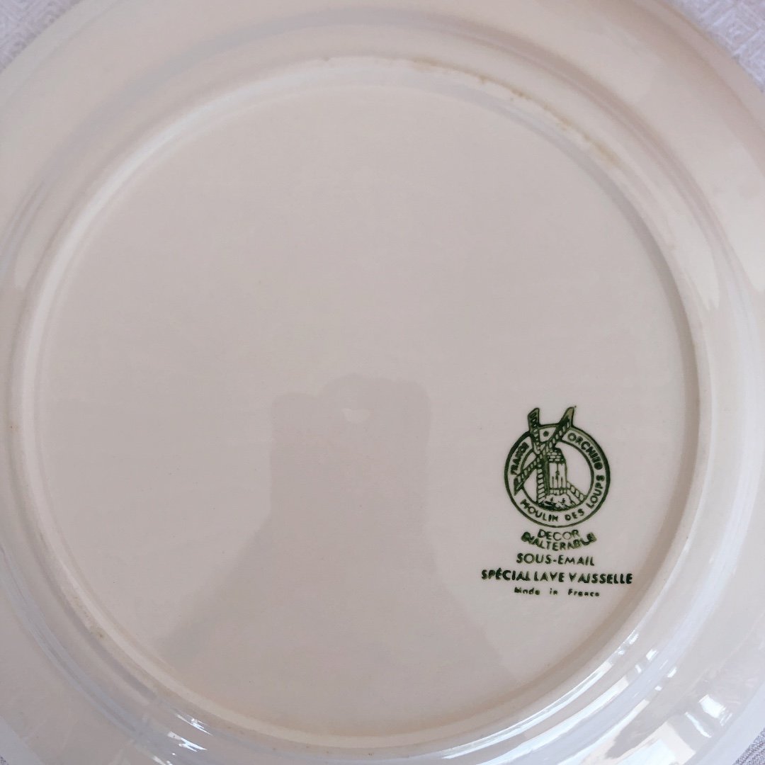 美品ムーランデルー バスク柄 大皿 ラウンドプレートB フランス