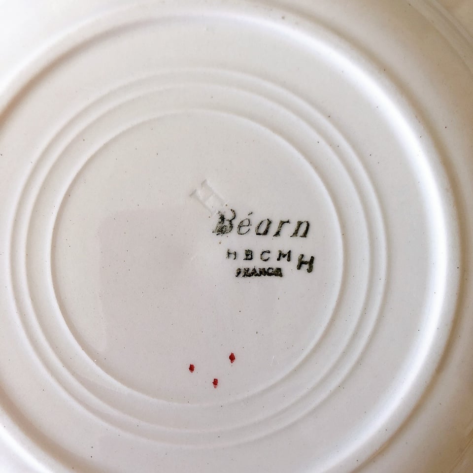 フランスアンティーク HBCM Béarn クレイユモントロー バスク柄 スープ