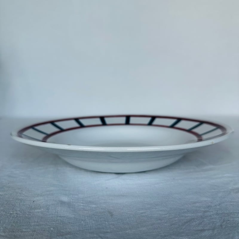 バスク柄スーププレート 深皿 392 バドンヴィレー フランス