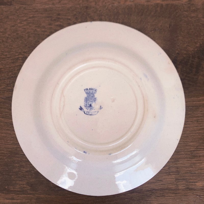 【美品】Gien　ジアン　rouen37　珍しいレッド　浅めスープ皿 美品】Gien ジアン rouen37 珍しいレッド 浅めスープ皿 美品