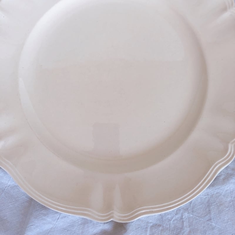 ディゴワンサルグミンヌ 花リムスーピエール フランスアンティーク食器　ブロカント ディゴワン＆サルグミンヌ 花リム 大皿 34㎝ フランス