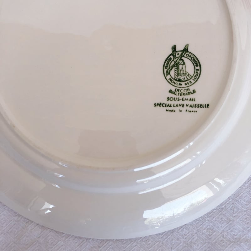 美品ムーランデルー バスク柄 大皿 ラウンドプレートB フランス