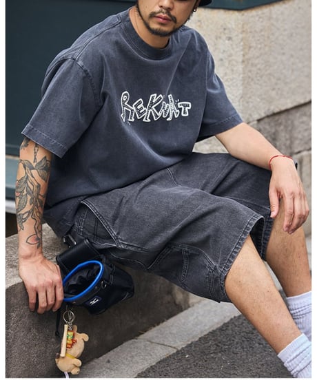 Baggy Silhouette Washed Denim Short Pants / 3color