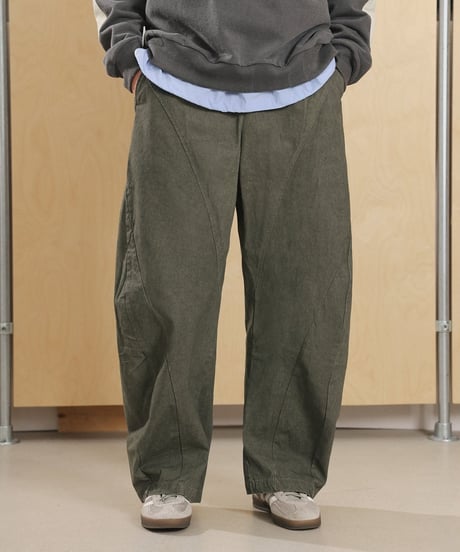 Fade Color Stitch Design Baggy Easy Pants / 3color