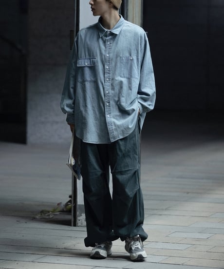 Drawstring Knee Pleated Baggy Easy Pants / 4color