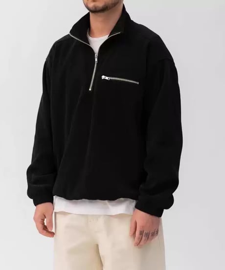 Corduroy Half-Zip Stand-Up Top