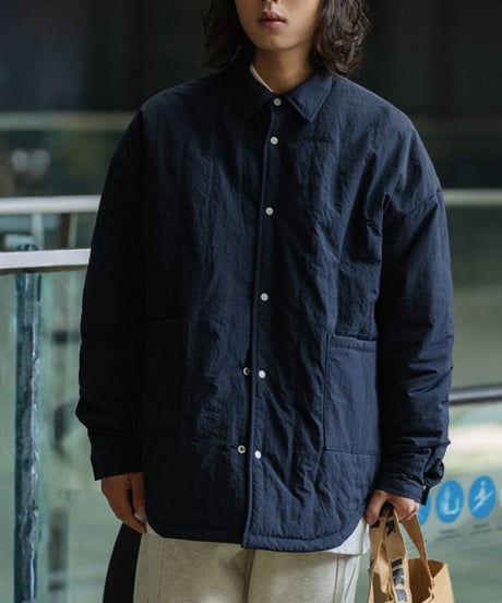 Nylon Quilted Lightweight Shirt Jacket / 4color