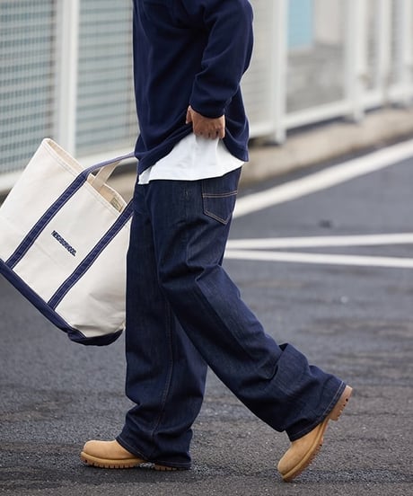 Wide Straight Non Wash Denim Pants