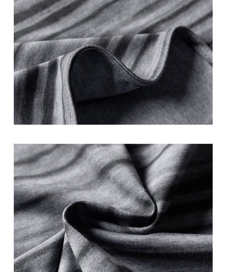 Embroidered Melange Border Slit T-Shirt  / 2color
