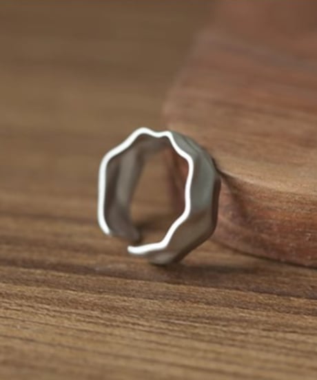925 SILVER HAMMERED PATTERN OPEN RING