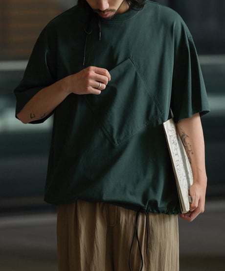 Cord Design 1POC Wide Silhouette T-Shirt