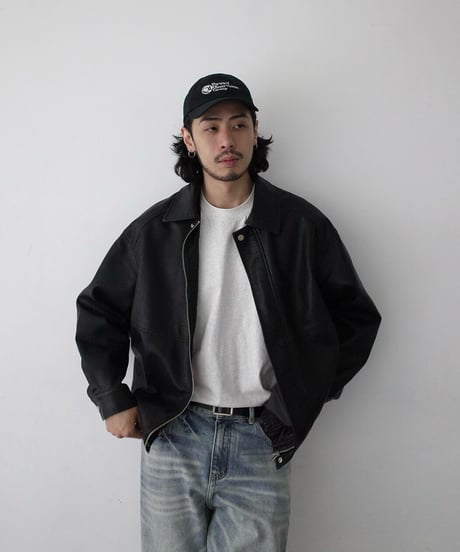 Single Leather Jacket / 2color