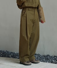 Pleated Straight Clear Wide Pants / 2color