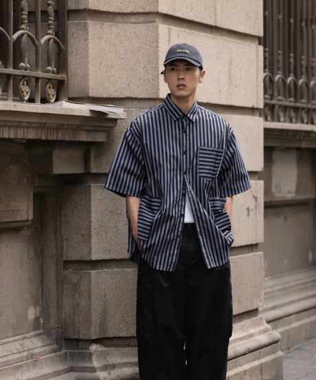 STRIPE MULTI-POCKET SHIRT / 3COLORS