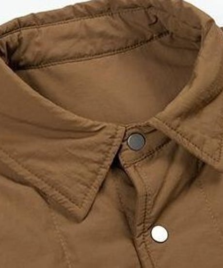 Nylon Quilted Lightweight Shirt Jacket / 4color
