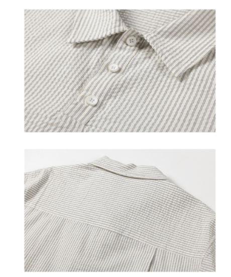 Pullover Stripe Form Pocket Shirt / 4color