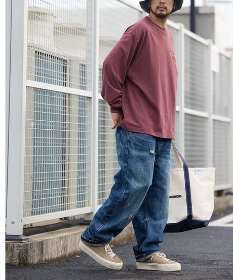 Wide Form Damage Denim Pants