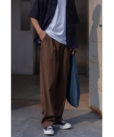 Clear Drape Tuck Easy Pants / 2colors