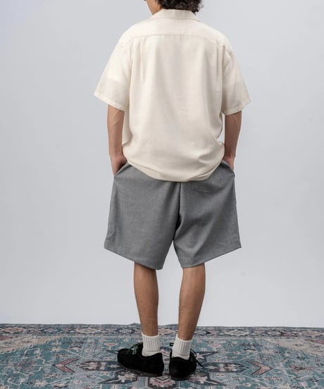 Summer Linen Open Collar Wide Shirt / 2color