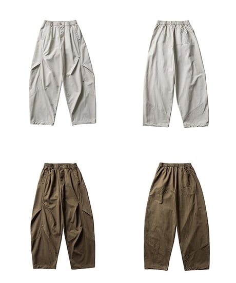 Rivet Pleats Wide Easy Pants  / 2color