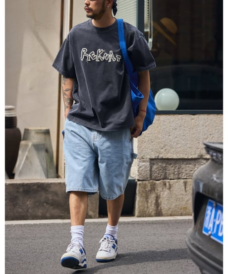 Baggy Silhouette Washed Denim Short Pants / 3color