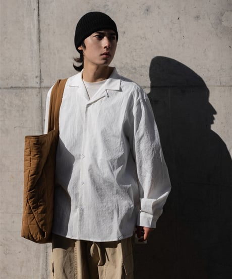 RELAX FIT OPEN COLLAR L/S SHIRT
