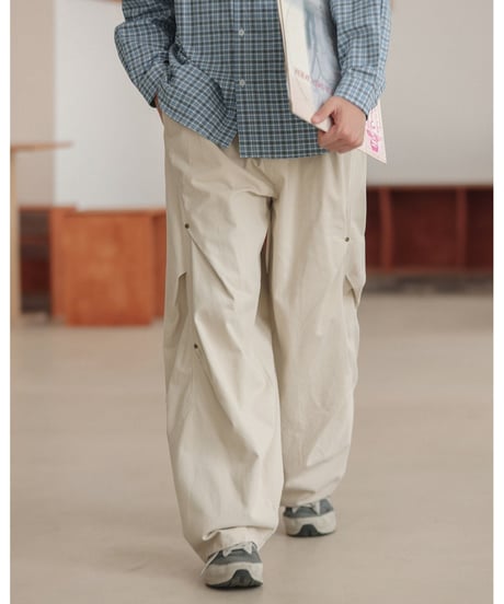 Rivet Pleats Wide Easy Pants  / 2color