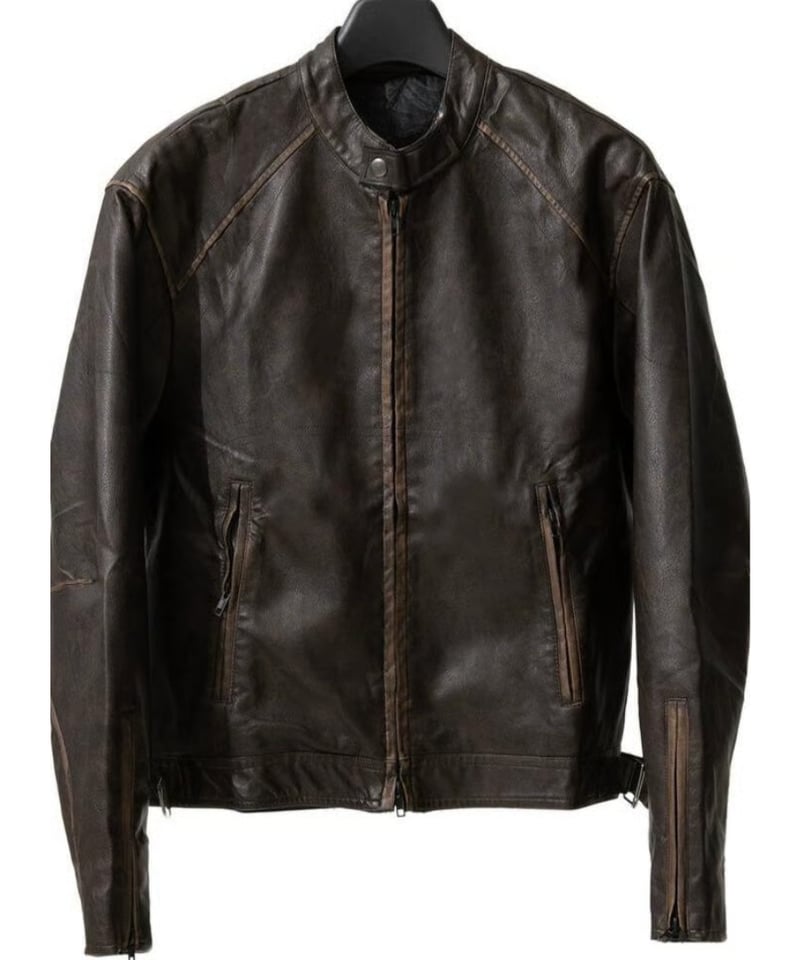 Stand-Up Collar Leather Jacket | keels