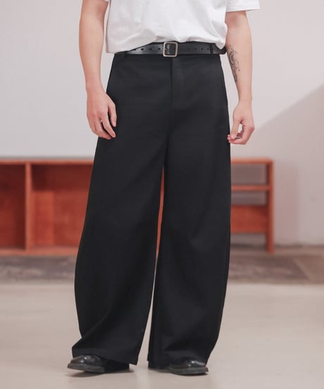 Fade Wash Wide Trousers Denim Pants