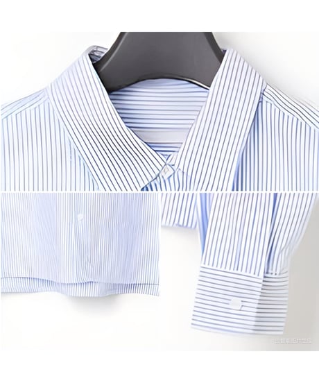 Wide-Silhouette Blue Striped Shirt