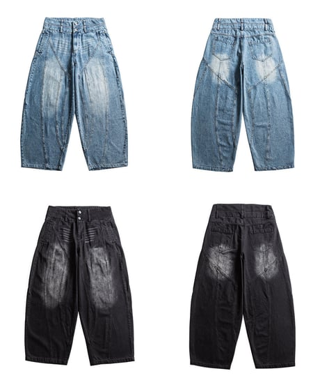 Vintage Wide Barrel Denim Pants / 2color