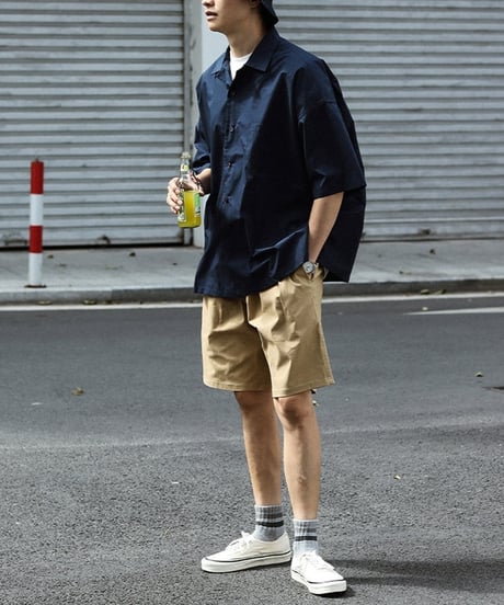 Clean Design Wide Open Collar Shirt / 2color