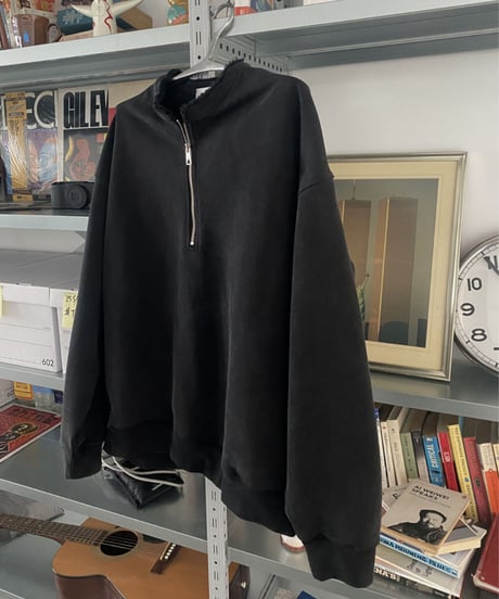 Half Zip Damage Sweat / 2color