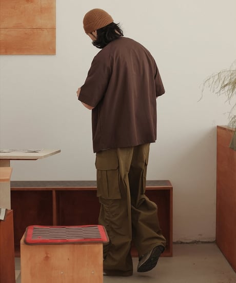 Wide Silhouette No-Collar Zippered Shirt / 5color