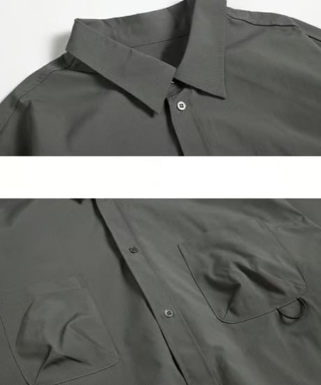 LOOSE OFF-SHOULDER WORK SHIRT/ 2COLORS