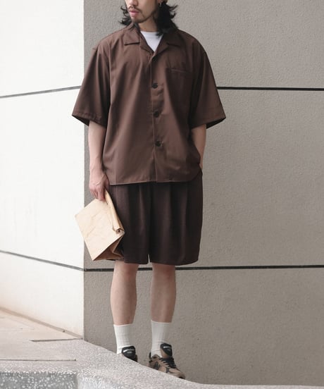 Wide Form Open Collar Shirt / 2colors