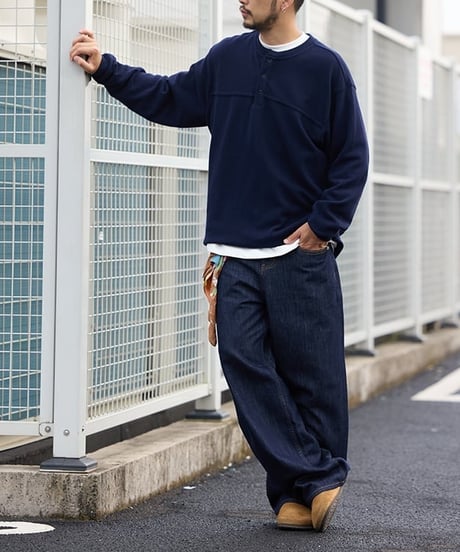 Wide Straight Non Wash Denim Pants