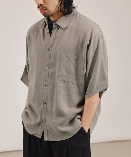 Smooth Linen Wide Silhouette Shirt / 3color