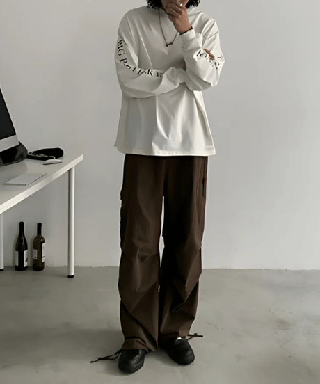 Draped Casual Paratrooper Pants