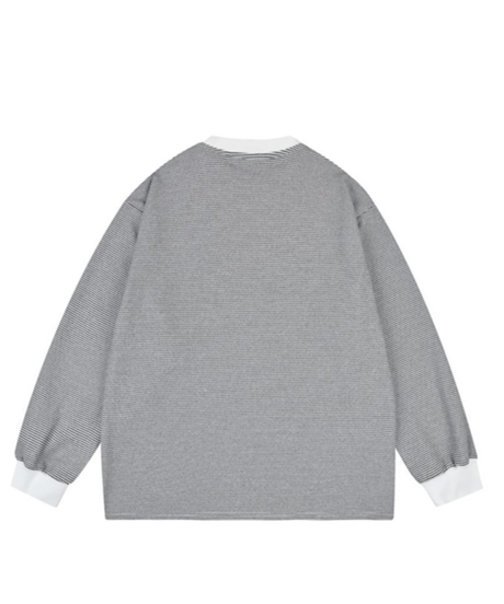 Classic Border Crewneck Long Sleeve Tee