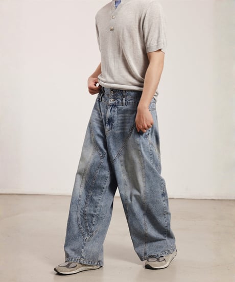 Vintage Wide Barrel Denim Pants / 2color