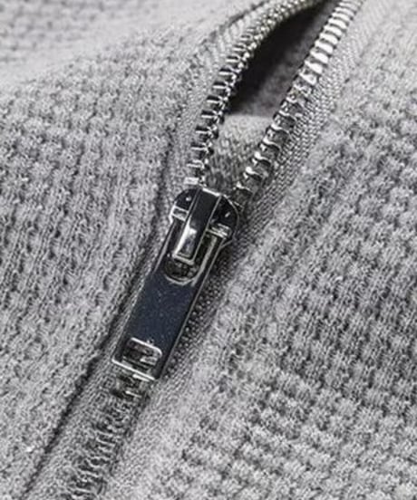 Half-Zip Waffle Long-Sleeve T-Shirt