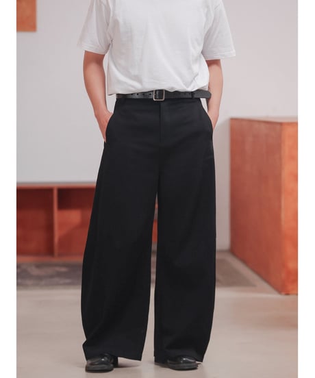 Fade Wash Wide Trousers Denim Pants