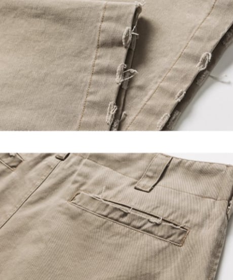 BASIC WASHED CARGO CHINO PANTS / 2COLORS